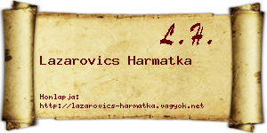 Lazarovics Harmatka névjegykártya